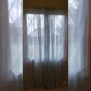 Blue/Green Sheer Curtains 58X83 (2 Panels)